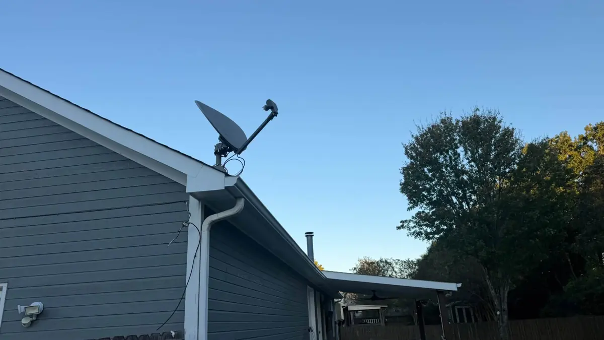 Painted fascia and gutter at the roof edge